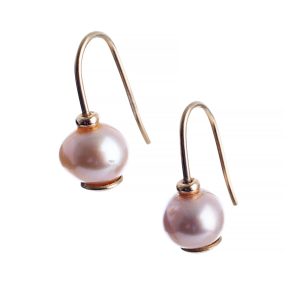 Small Pink Pearl Drop Earrings