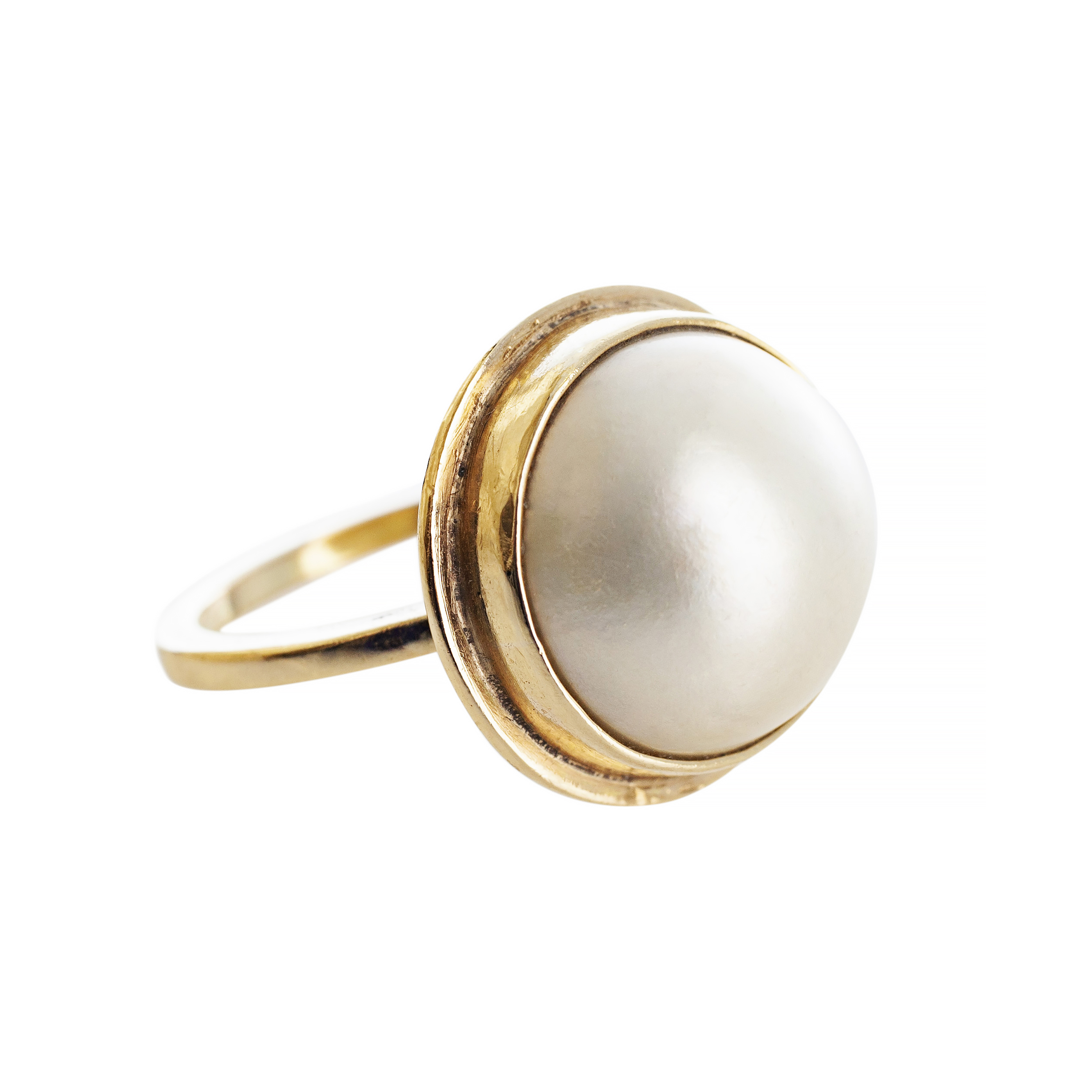 Our bestselling gold and pearl ring from Ardmore Jewellery. 9ct Gold and baroque pearl create this stunning statement ring.