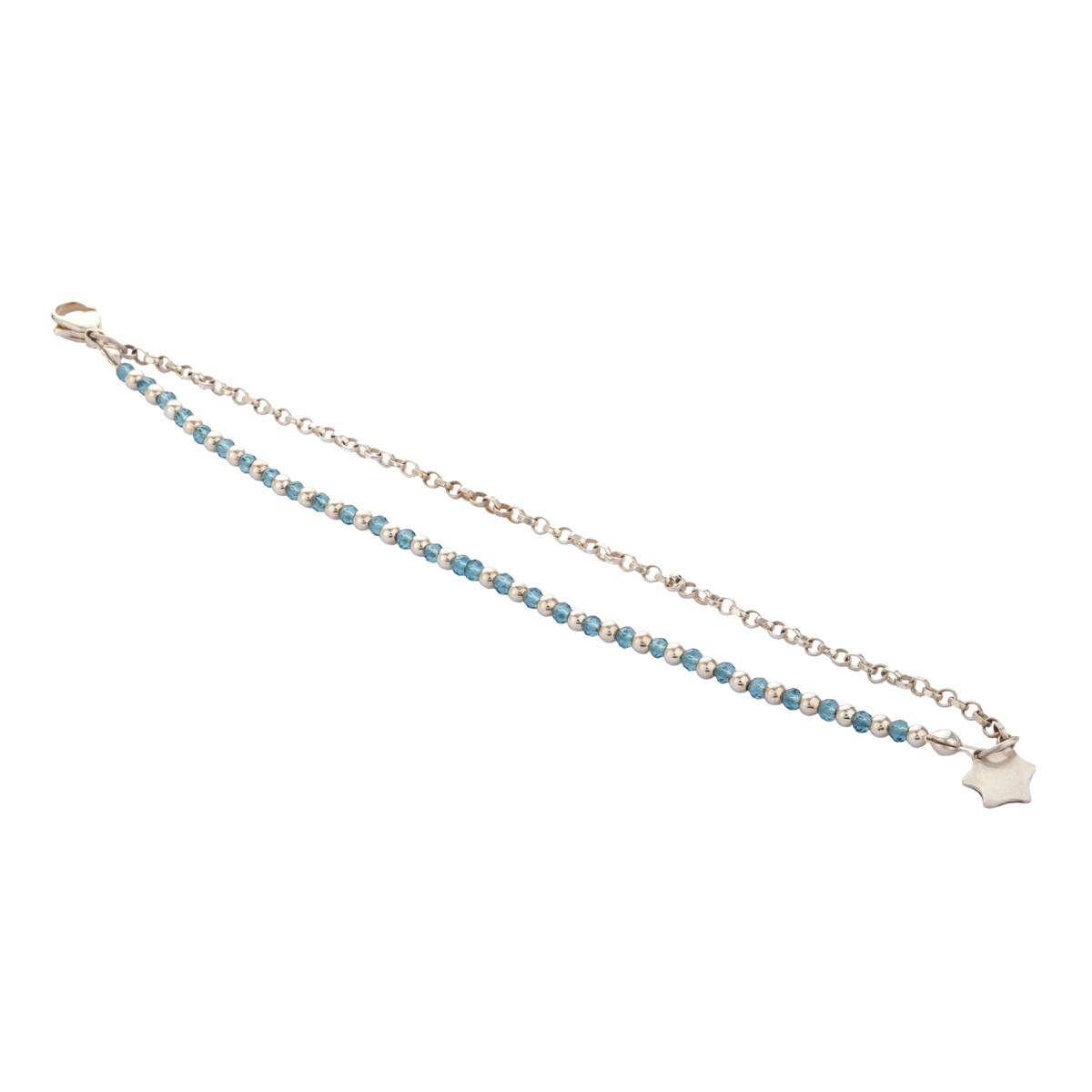 Ripple Aquamarine and Silver Bracelet - Image 2