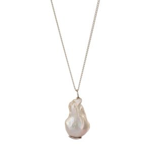 Large Silver Baroque Pearl Pendant